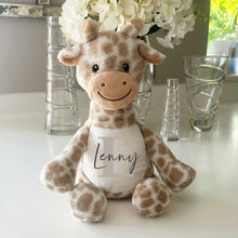 Load image into Gallery viewer, Name &amp; Initial Giraffe - Green, Pink, Blue, Neutral
