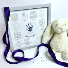 Load image into Gallery viewer, 12 Month Milestone Photo Montage Frame with Handprint
