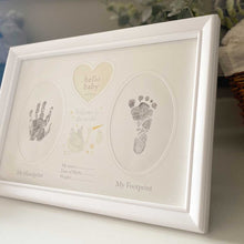 Load image into Gallery viewer, &#39;Welcome To The World&#39; Hand &amp; Foot Print Frame + Inkpad
