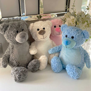 Personalised Message 'Comfort Bear' - Grey, Pink, Blue or Cream
