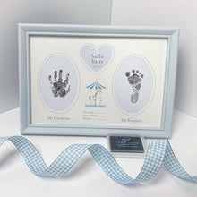 Load image into Gallery viewer, Welcome To The World Baby Boy Hand &amp; Foot Print Frame + Inkpad

