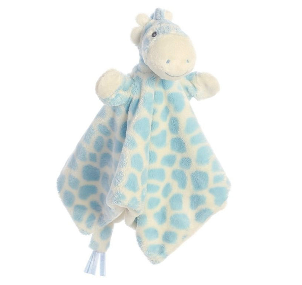 Soft Giraffe Baby Comforter - Blue