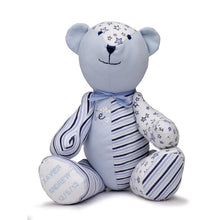 Load image into Gallery viewer, Unique Babygro Bear created from baby clothes.
