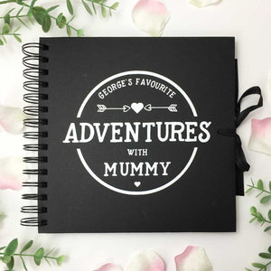 Personalised 'Favourite Adventures With' Scrapbook (Kraft, Black, White)
