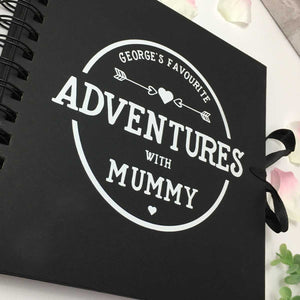 Personalised 'Favourite Adventures With' Scrapbook (Kraft, Black, White)