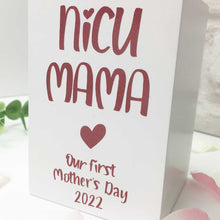 Load image into Gallery viewer, NICU MAMA First Mothers Day White Wooden Tea Light Holder
