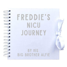 Load image into Gallery viewer, Personalised NICU Journey told by a Siblings Scrapbook (Kraft, White)
