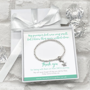 Star Charm Bracelet Personalised Gift Box - Various Thank You Messages