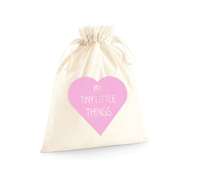 Personalised My Tiny Little Things Heart Laundry Bag