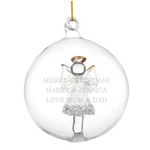 Load image into Gallery viewer, Personalised Christmas Glass Bauble - Reindeer, Tree, Angel, LED Angel
