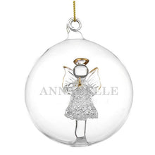 Load image into Gallery viewer, Personalised Glass Christmas Angel Bauble
