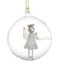 Load image into Gallery viewer, Personalised Glass Christmas Angel Bauble
