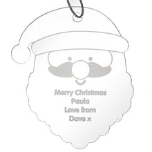 Load image into Gallery viewer, Personalised Christmas Decoration - Acrylic Santa Head on white

