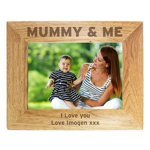 Personalised 7x5 Mummy & Me Wooden Photo Frame