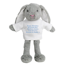 Load image into Gallery viewer, Personalised Message Bunny (pink or blue)
