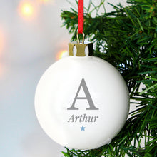 Load image into Gallery viewer, Personalised Initial Blue Star Bauble
