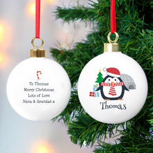 Load image into Gallery viewer, Personalised Christmas Penguin NICU Bauble
