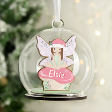 Load image into Gallery viewer, Personalised Wooden Fairy Glass Bauble
