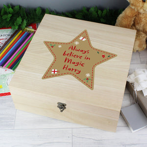 Personalised Christmas Large Wooden Keepsake Box