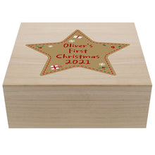 Load image into Gallery viewer, Personalised Christmas Large Wooden Keepsake Box
