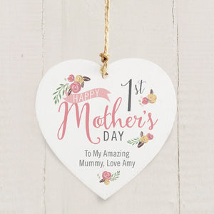 You added Personalised Floral Bouquet 1st Mothers Day Wooden Heart Decoration to your cart.