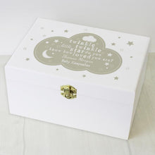 Load image into Gallery viewer, Personalised Twinkle Twinkle White Wooden Keepsake Box
