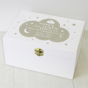 You added Personalised Twinkle Twinkle White Wooden Keepsake Box to your cart.