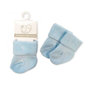 Premature Baby Roll Over Socks - White, Pink, Blue