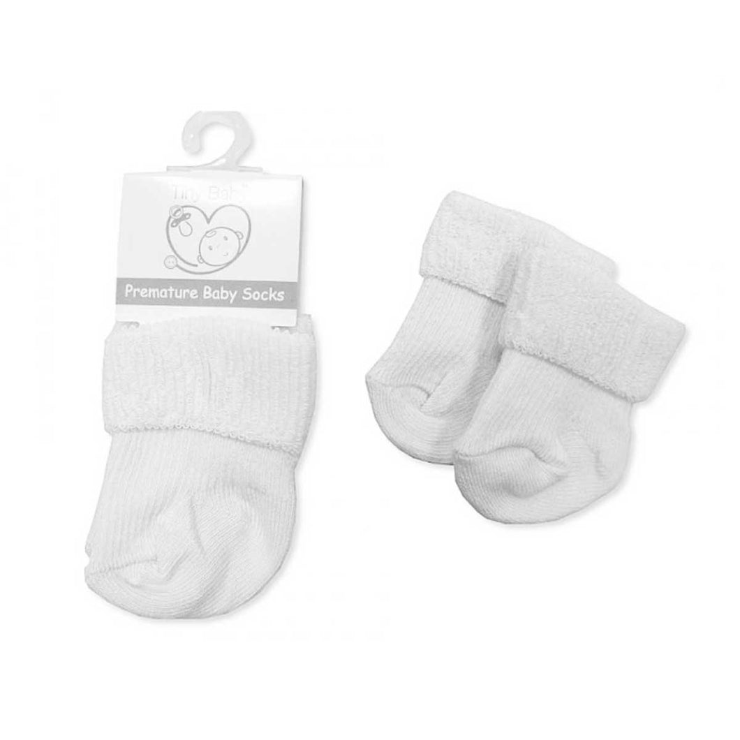 Premature Baby Roll Over Socks - White, Pink, Blue