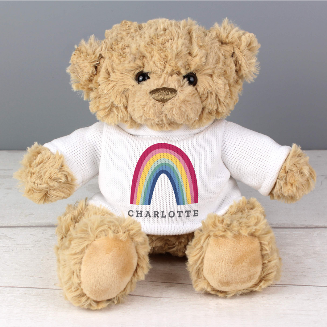 Personalised Rainbow Teddy Bear Lovely NICU Gifts