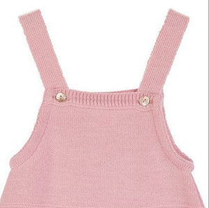 Dusty Pink Premature Baby Knitted Dungaree