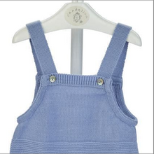 Load image into Gallery viewer, Dusty Blue Premature Baby Knitted Dungaree
