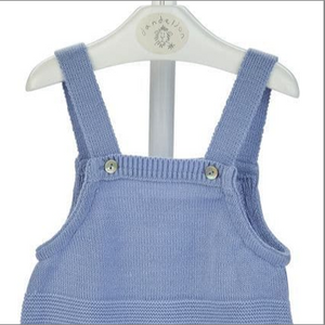 Dusty Blue Premature Baby Knitted Dungaree