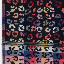 Load image into Gallery viewer, Black Jacquard Animal Print Scarf - Multicoloured

