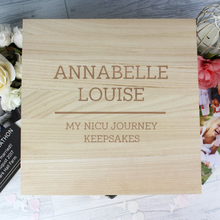 Load image into Gallery viewer, Any Message Personalised Wooden Keepsake Box
