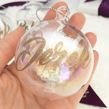 Load image into Gallery viewer, Personalised Angel Iridescent Glass Bauble
