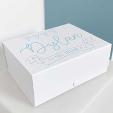 Load image into Gallery viewer, Personalised White New Baby Memory Keepsake Box (Pink, Blue, Silver, Gold)
