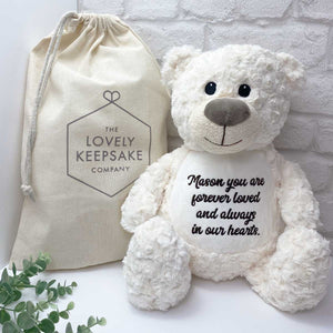 Personalised Message 'Comfort Bear' - Grey, Pink, Blue or Cream