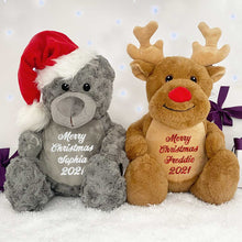 Load image into Gallery viewer, Personalised Reindeer Soft Toy
