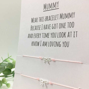 Mummy & Daughter Bow Bracelets Set