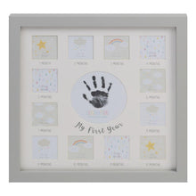 Load image into Gallery viewer, 12 Month Milestone Photo Montage Frame with Handprint

