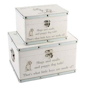 Keepsake Boxes, 2 stacking, "What are little boys made off?"