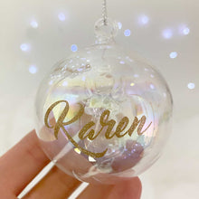 Load image into Gallery viewer, Personalised Angel Iridescent Glass Bauble
