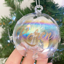 Load image into Gallery viewer, Personalised Angel Iridescent Glass Bauble
