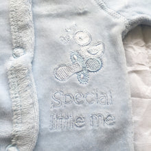 Load image into Gallery viewer, Incubator Velour &#39;Special Little Me&#39; Baby Grow - Blue
