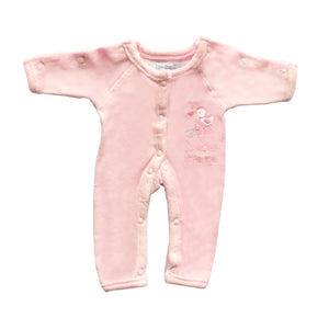 Incubator Velour 'Special Little Me' Baby Grow - Pink