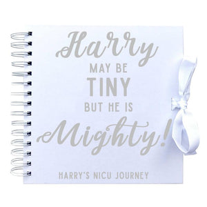 Tiny But Mighty Pesonalised NICU Journey Scrapbook (Kraft, White)